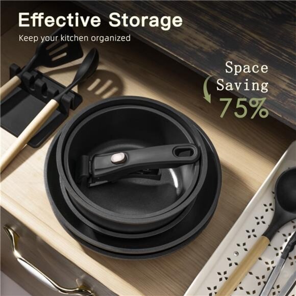 Complete Astercook 20-Piece Pots and Pans Set, Nonstick Cookware Set - Picture 6 of 9